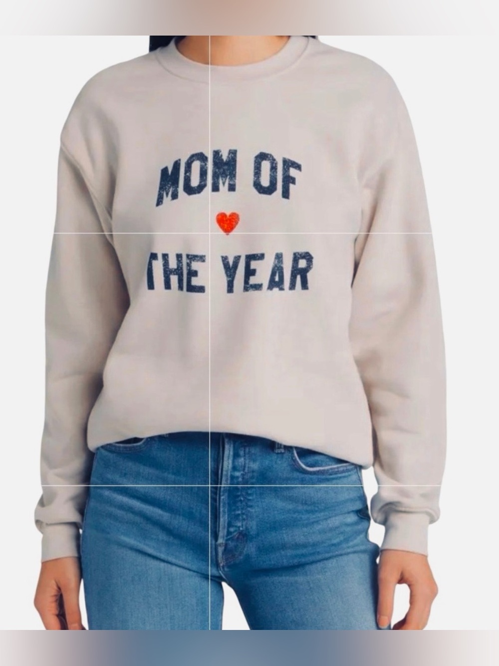 Favorite Daugher Mom of the Year Sweatshirt, Cream / Light Beige, Women’s XL